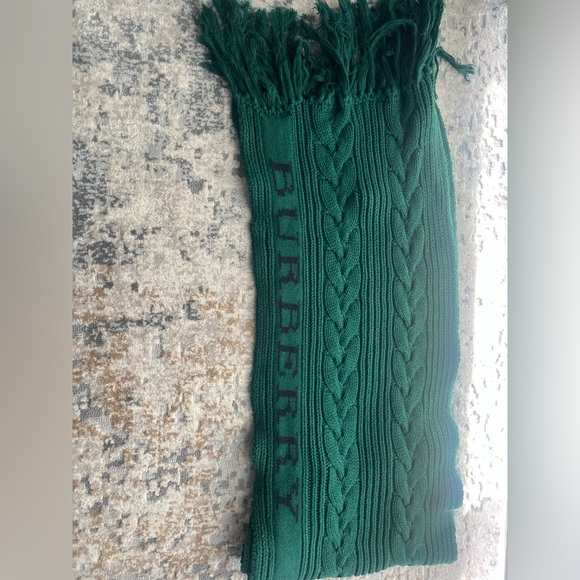 Hunter Green Burberry scarf and beanie - Picture 1 of 4